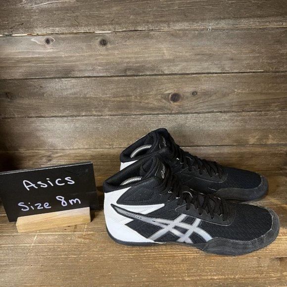 Mens Asics Matflex 6 Black Wrestling Athletic Shoes Sneakers Size 8 M‎ GUC - Picture 1 of 6